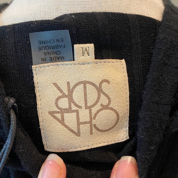 Chaser Rib Raglan Black Tee, Sz Med, NWT - Picture 4 of 4